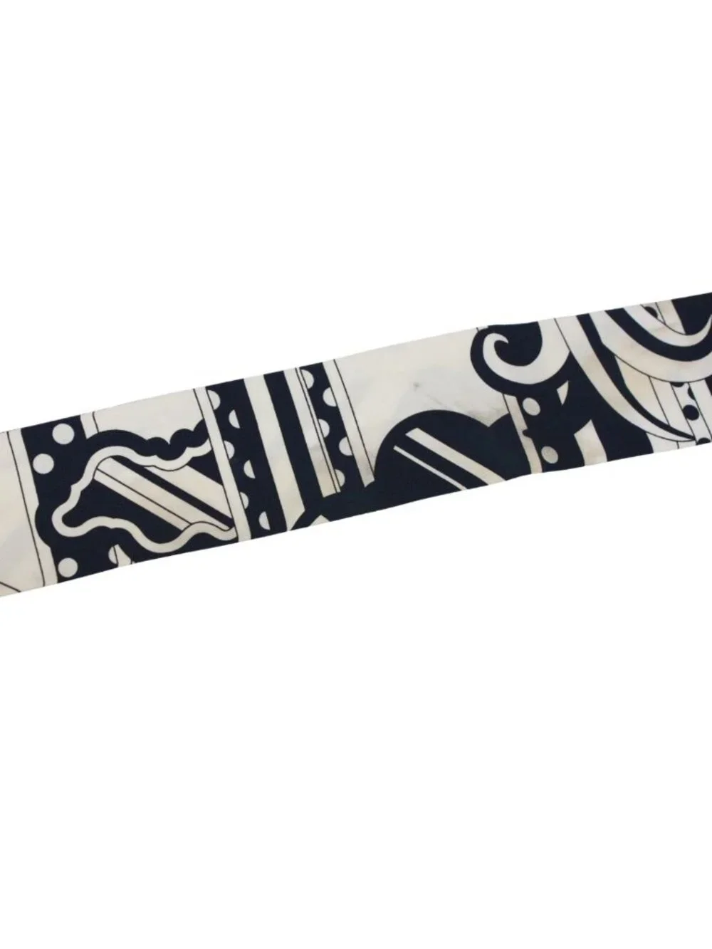 Hermes Faubourg Rainbow Silk Navy White Scarf